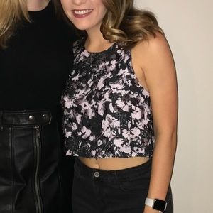 Parker purple and black floral tank